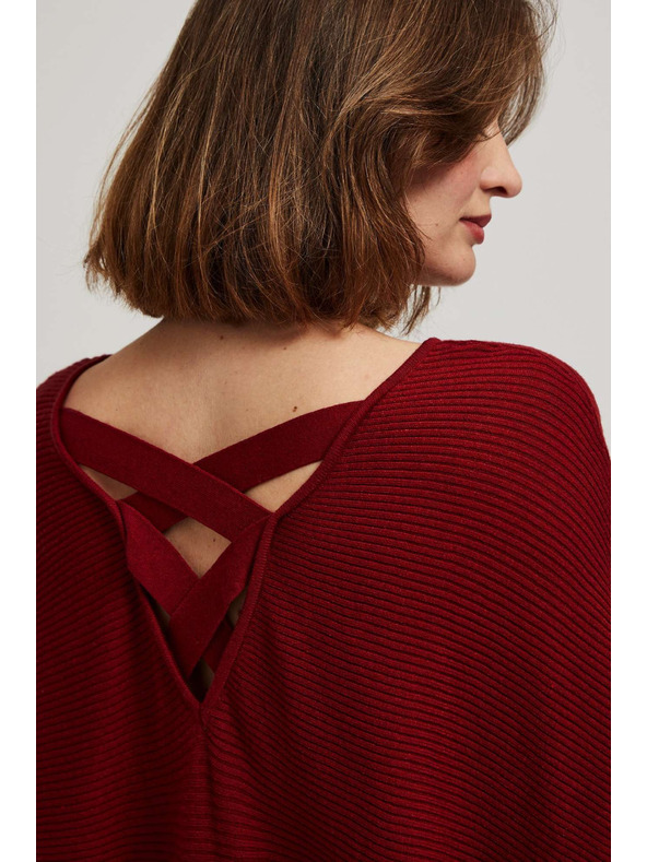 Moodo Суитшърт с летящ силует в тъмночервено Moodo