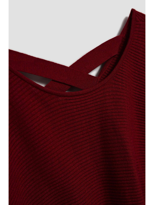 Moodo Суитшърт с летящ силует в тъмночервено Moodo