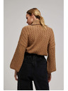 Moodo Суитшърт с висока яка и обемни ръкави в тъмно бежово Moodo