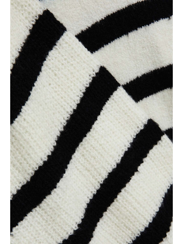 Moodo Перлено-черен суитшърт с райета и кръгло деколте Moodo