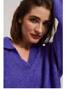 Moodo Суитшърт с V-образно деколте лилав Moodo