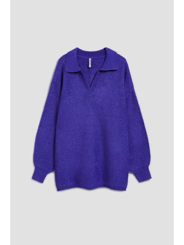 Moodo Суитшърт с V-образно деколте лилав Moodo