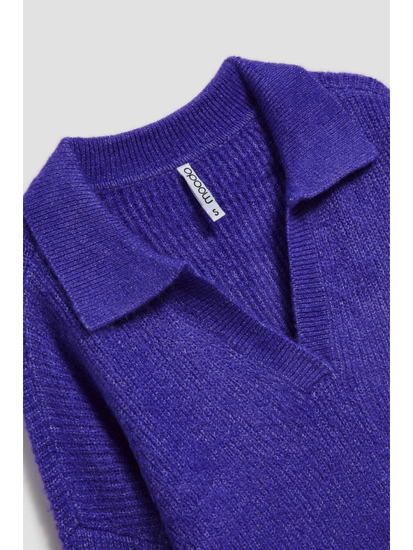 Moodo Суитшърт с V-образно деколте лилав Moodo