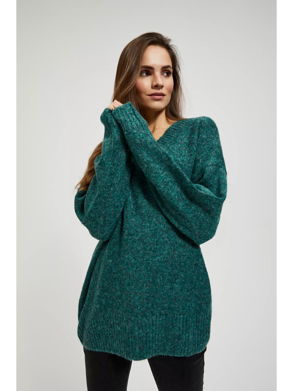 Moodo Гладък суитшърт с V-образно деколте Moodo