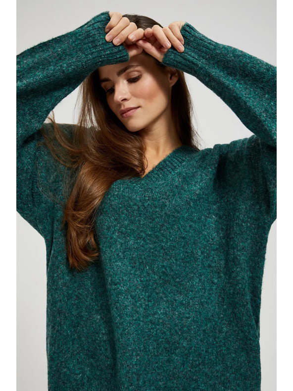 Moodo Гладък суитшърт с V-образно деколте Moodo