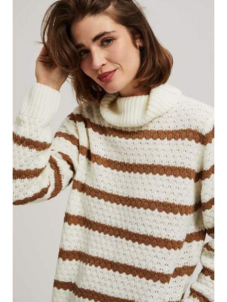 Moodo Суитшърт с райета и висока яка Moodo