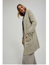 Moodo Дълга жилетка с джобове в пясъчен цвят Moodo