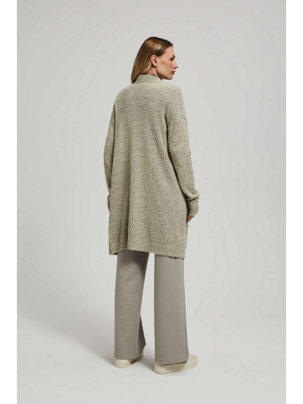 Moodo Дълга жилетка с джобове в пясъчен цвят Moodo