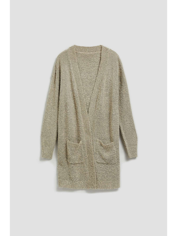 Moodo Дълга жилетка с джобове в пясъчен цвят Moodo