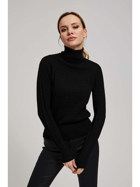 Moodo Тънък суитшърт с висока яка черен Moodo