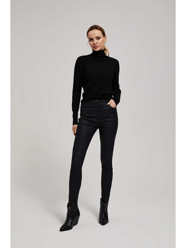 Moodo Тънък суитшърт с висока яка черен Moodo