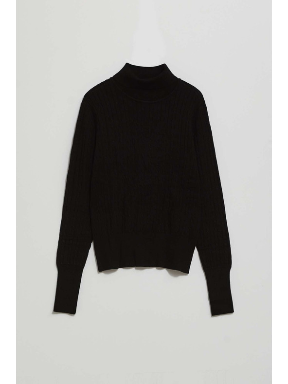 Moodo Тънък суитшърт с висока яка черен Moodo