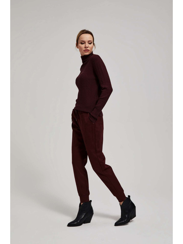 Moodo Тънък кестеняв суитшърт с яка Moodo