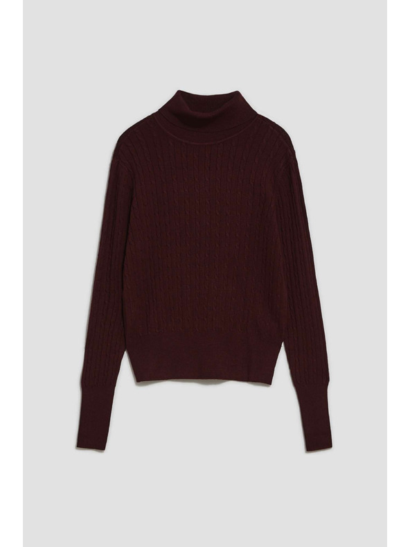 Moodo Тънък кестеняв суитшърт с яка Moodo