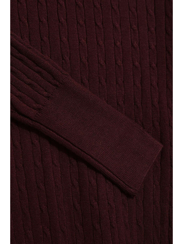 Moodo Тънък кестеняв суитшърт с яка Moodo