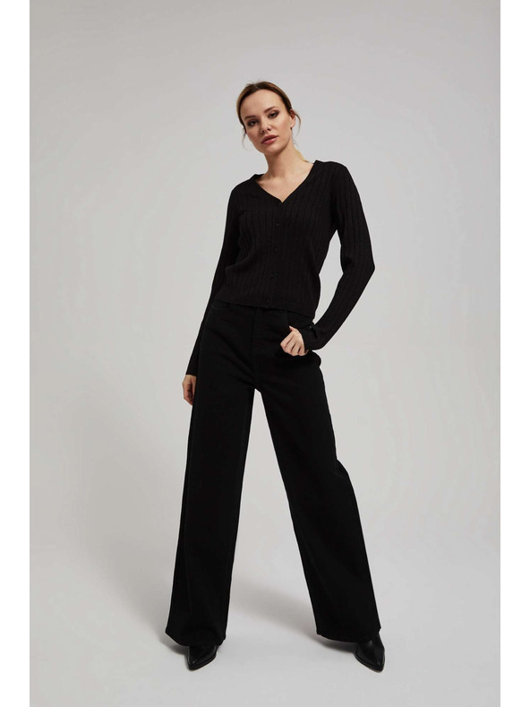 Moodo Черен суитшърт с метална нишка Moodo