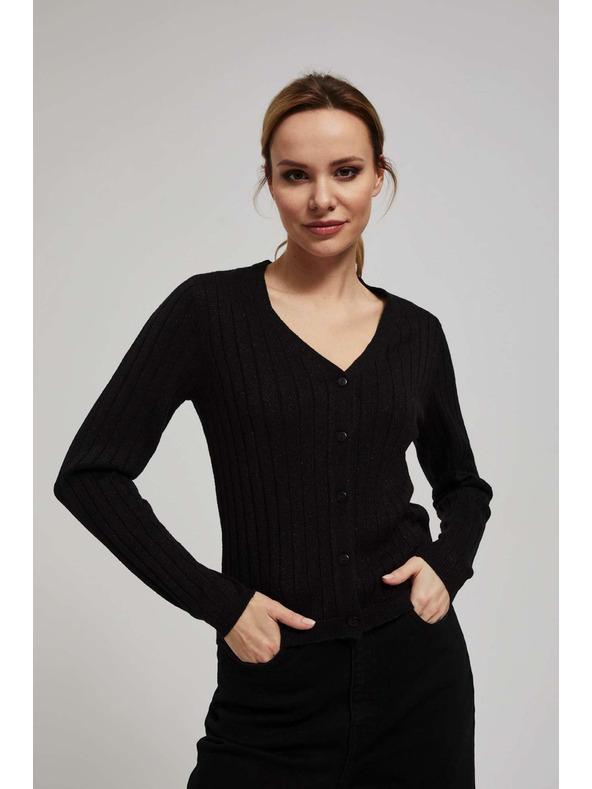 Moodo Черен суитшърт с метална нишка Moodo