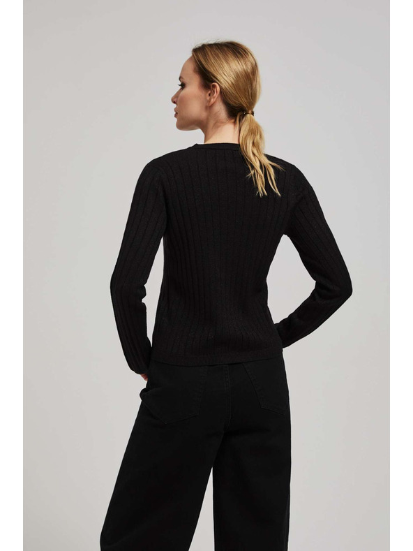 Moodo Черен суитшърт с метална нишка Moodo