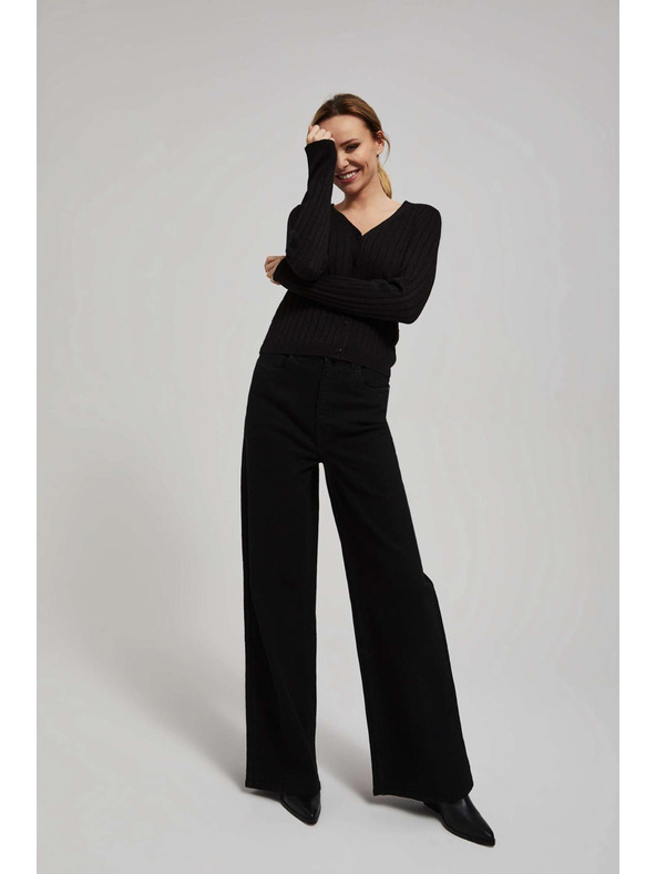 Moodo Черен суитшърт с метална нишка Moodo