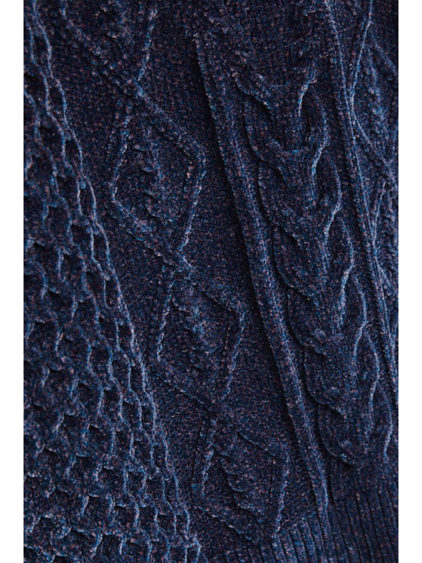 Moodo Тъмносин суитшърт с орнаментна плетка Moodo