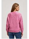 Moodo Фуксиев суитшърт с орнаментна плетка Moodo