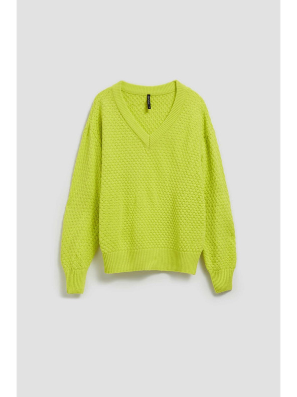 Moodo Лимонов суитшърт с V-образно деколте Moodo