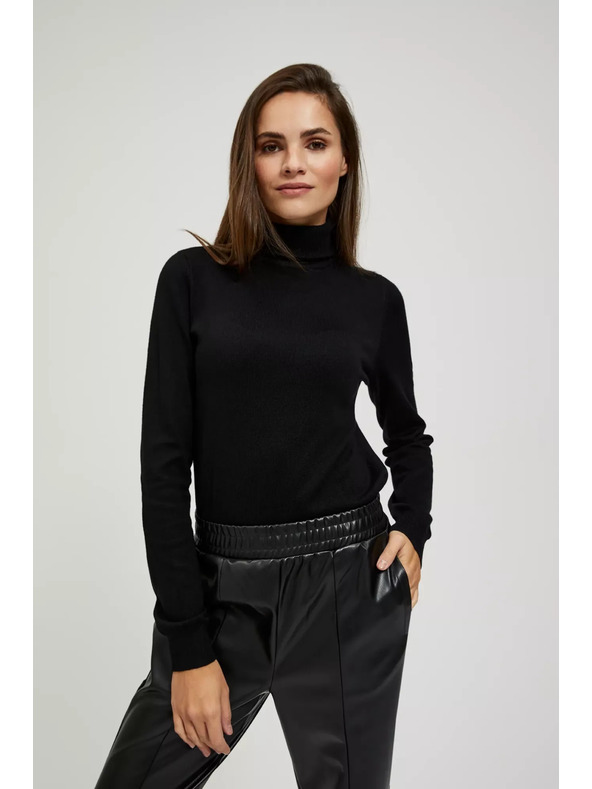 Moodo Черен суитшърт с яка Moodo