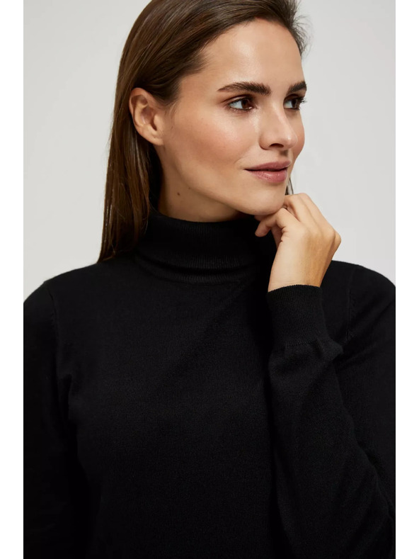 Moodo Черен суитшърт с яка Moodo