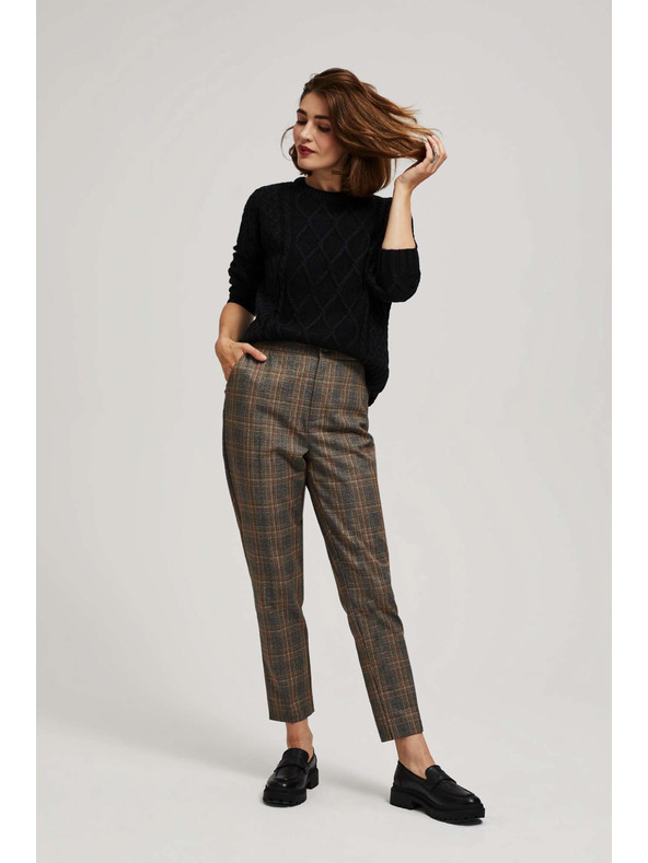 Moodo Черен суитшърт с орнаментна плетка и дълги ръкави Moodo