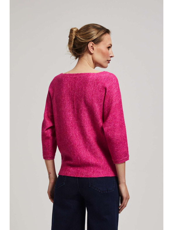 Moodo Фуксиев суитшърт с 3/4 ръкав Moodo