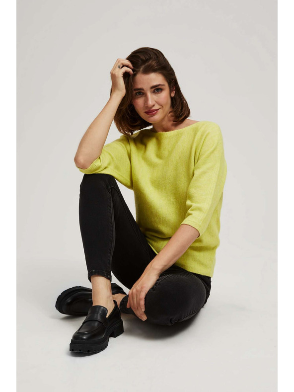 Moodo Лимонов суитшърт с 3/4 ръкав Moodo