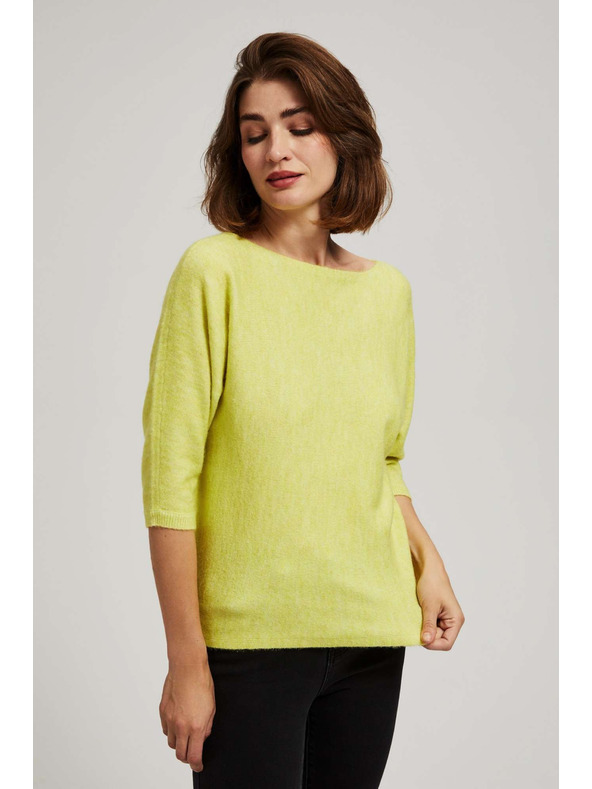 Moodo Лимонов суитшърт с 3/4 ръкав Moodo