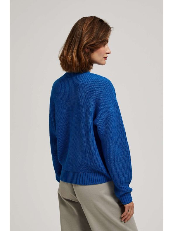 Moodo Азурен суитшърт с кръгло деколте Moodo