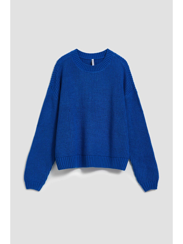 Moodo Азурен суитшърт с кръгло деколте Moodo