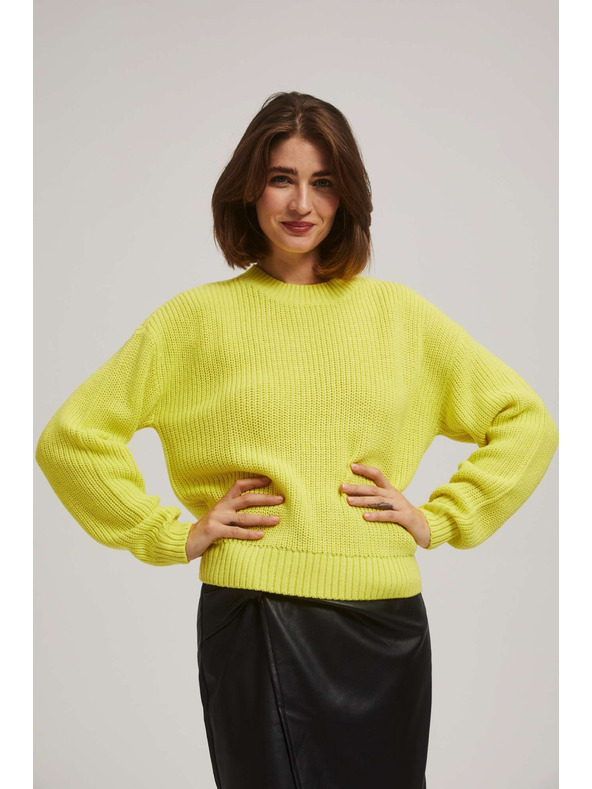 Moodo Лимонов суитшърт с кръгло деколте Moodo