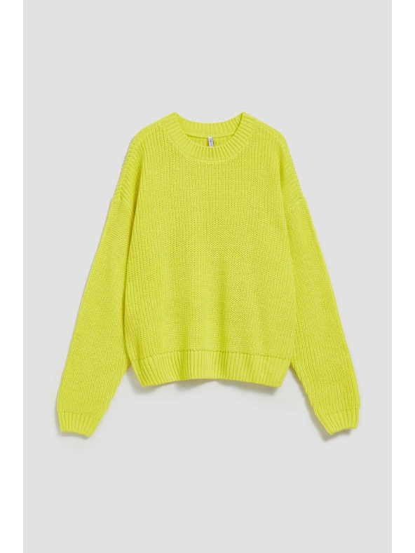 Moodo Лимонов суитшърт с кръгло деколте Moodo