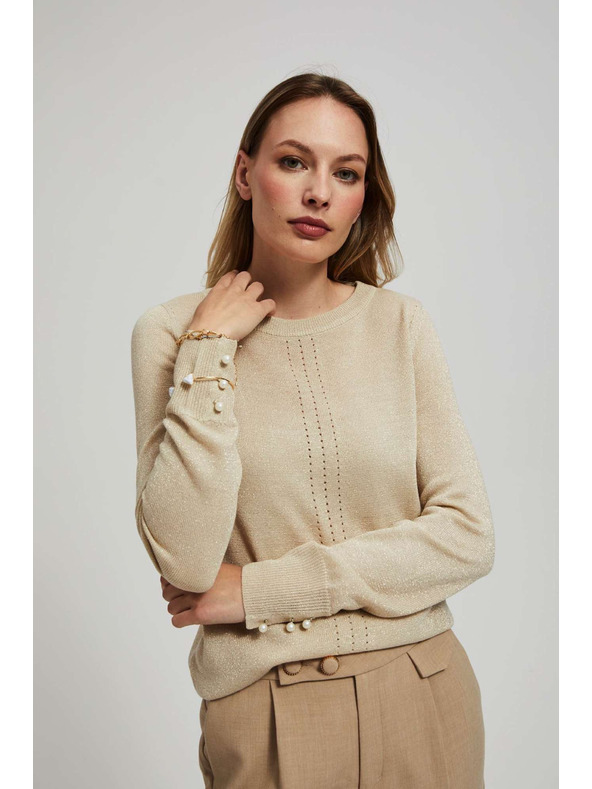 Moodo Суитшърт с ажурна декорация Moodo