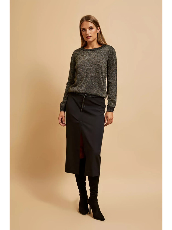 Moodo Черен суитшърт с метално влакно Moodo