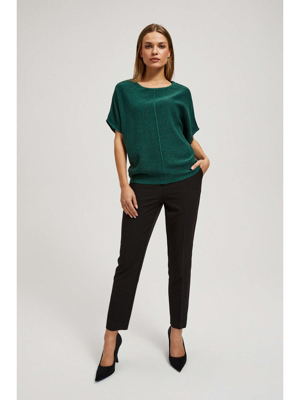 Moodo Oversize суитшърт с метална нишка в смарагдово Moodo