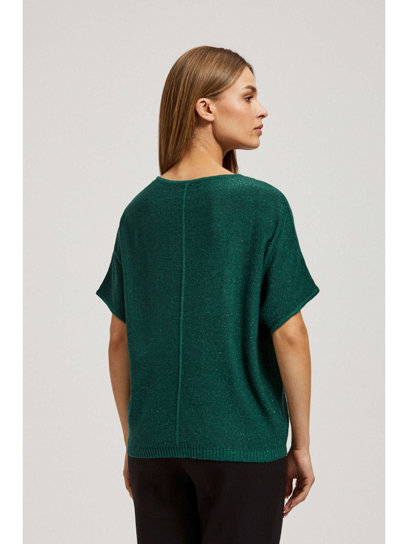 Moodo Oversize суитшърт с метална нишка в смарагдово Moodo