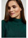 Moodo Суитшърт с яка с метален нишка в смарагдово Moodo
