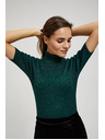 Moodo Суитшърт с яка с метален нишка в смарагдово Moodo