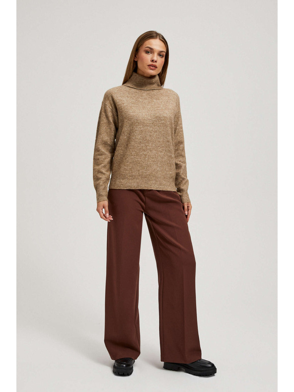 Moodo Пуловер с поло яка в бежово Moodo