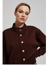 Moodo Суитшърт с декоративни копчета в кафяво Moodo