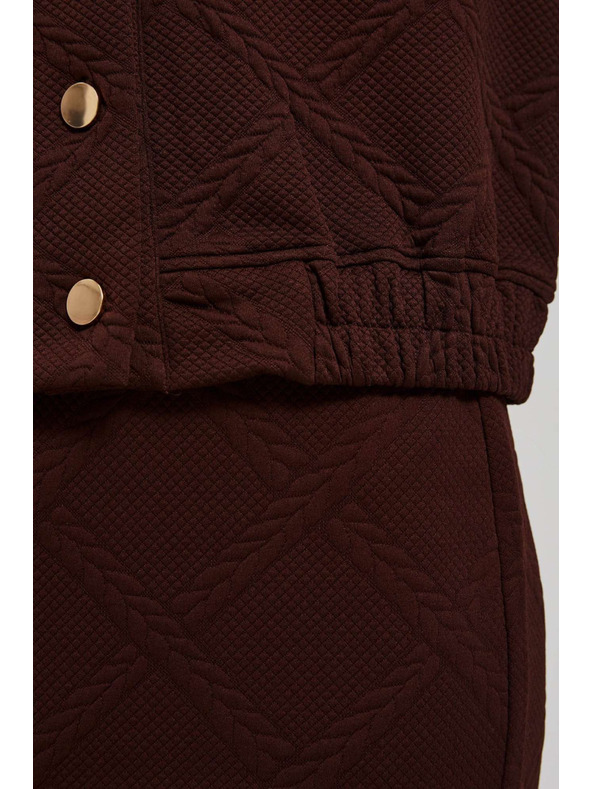 Moodo Суитшърт с декоративни копчета в кафяво Moodo