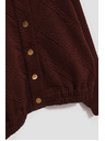 Moodo Суитшърт с декоративни копчета в кафяво Moodo
