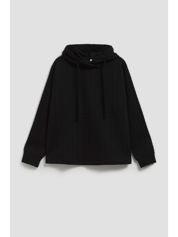 Moodo Суитшърт с качулка в черно Moodo