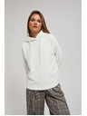 Moodo Суитшърт с качулка и дълги ръкави в перлен цвят Moodo