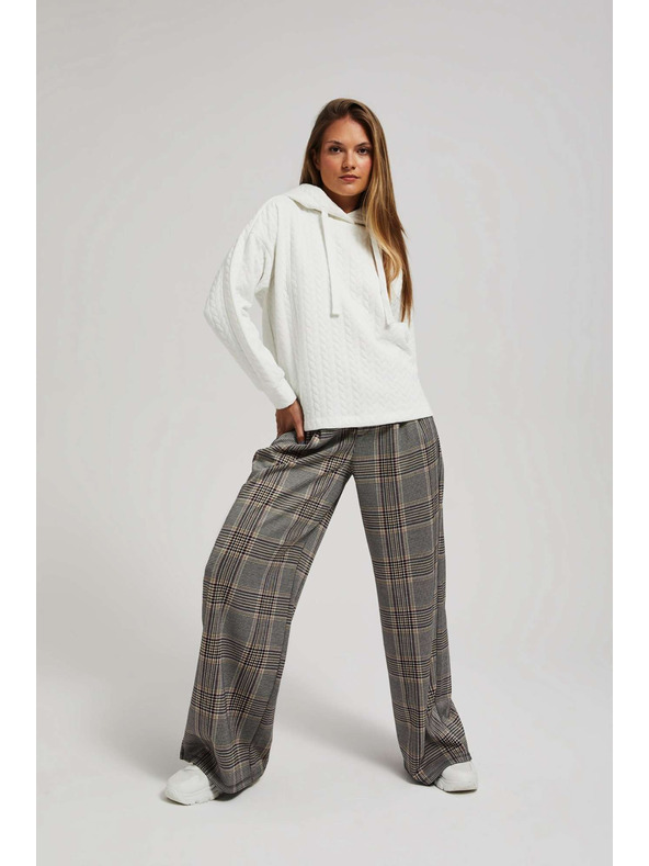 Moodo Суитшърт с качулка и дълги ръкави в перлен цвят Moodo