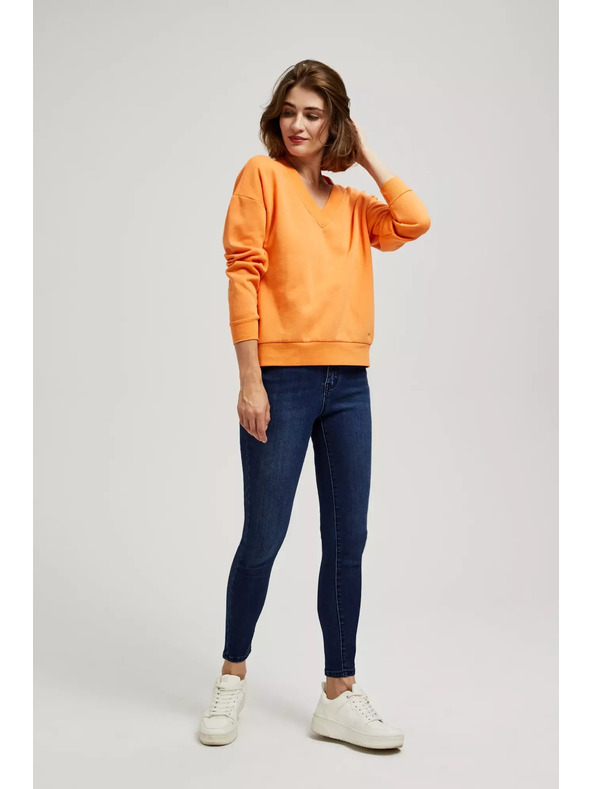 Moodo Блуза с V-образно деколте в оранжево Moodo